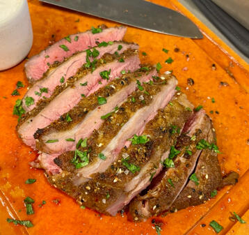 cumin-rubbed roasted leg of lamb